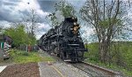 NKP 765 arrives a bit later and starts past the platform.